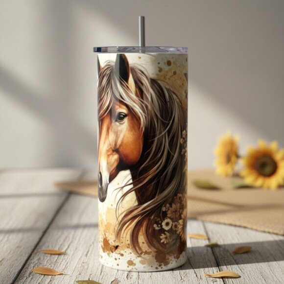 Animal Themed 20oz Sublimated Stainless Steel Tumbler with Lid & Straw - Picture 2 of 3